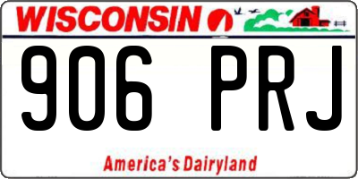 WI license plate 906PRJ