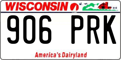 WI license plate 906PRK