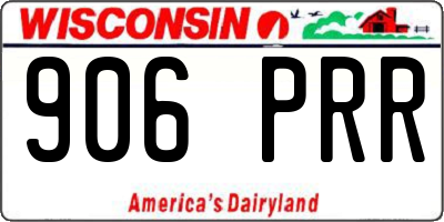 WI license plate 906PRR
