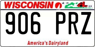 WI license plate 906PRZ