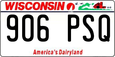WI license plate 906PSQ