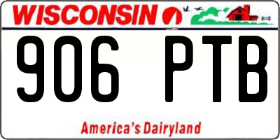 WI license plate 906PTB