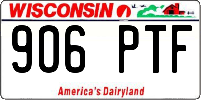 WI license plate 906PTF