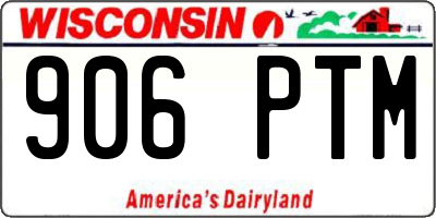 WI license plate 906PTM