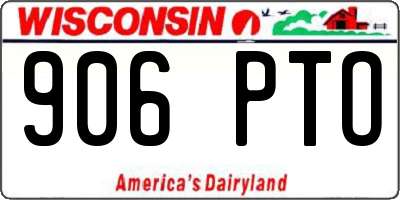WI license plate 906PTO