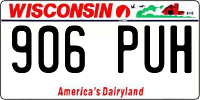 WI license plate 906PUH