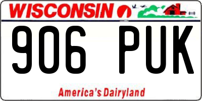 WI license plate 906PUK