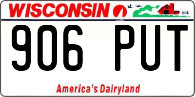 WI license plate 906PUT