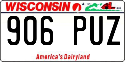 WI license plate 906PUZ