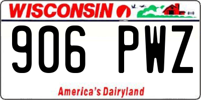 WI license plate 906PWZ