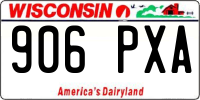 WI license plate 906PXA