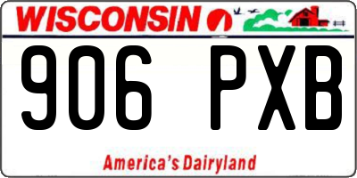 WI license plate 906PXB