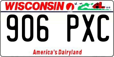 WI license plate 906PXC