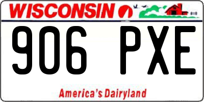 WI license plate 906PXE