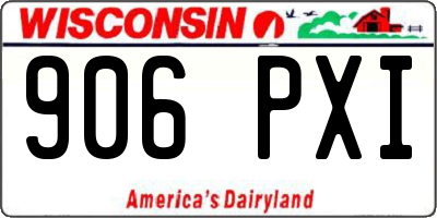 WI license plate 906PXI