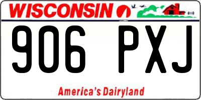 WI license plate 906PXJ
