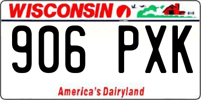 WI license plate 906PXK