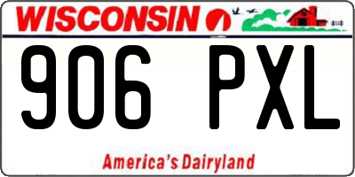 WI license plate 906PXL