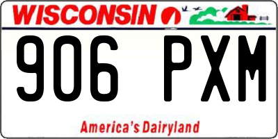 WI license plate 906PXM