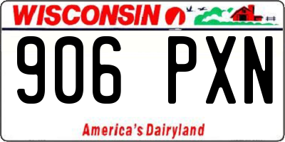 WI license plate 906PXN