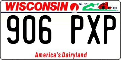 WI license plate 906PXP