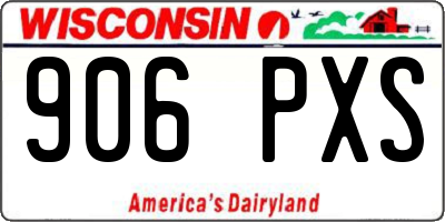 WI license plate 906PXS
