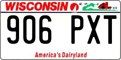 WI license plate 906PXT