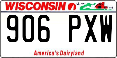 WI license plate 906PXW