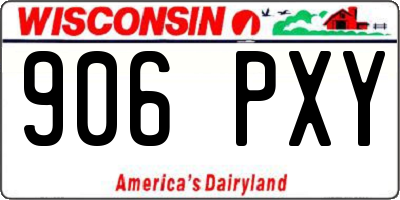 WI license plate 906PXY