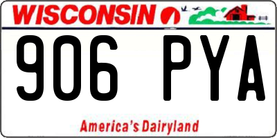 WI license plate 906PYA