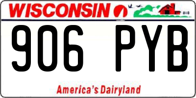WI license plate 906PYB