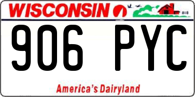 WI license plate 906PYC