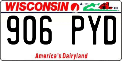WI license plate 906PYD