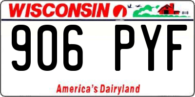 WI license plate 906PYF