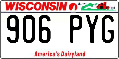 WI license plate 906PYG