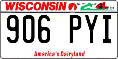 WI license plate 906PYI