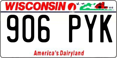 WI license plate 906PYK