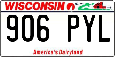 WI license plate 906PYL