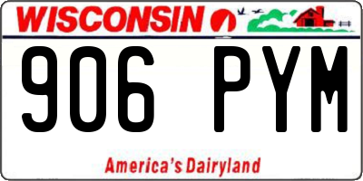 WI license plate 906PYM