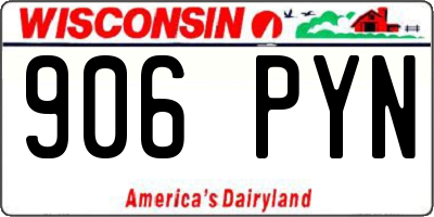 WI license plate 906PYN