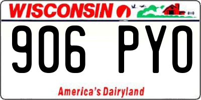 WI license plate 906PYO