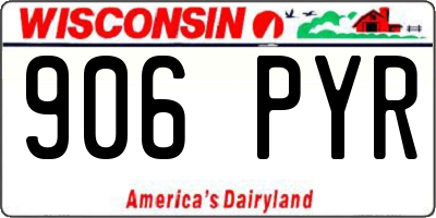 WI license plate 906PYR