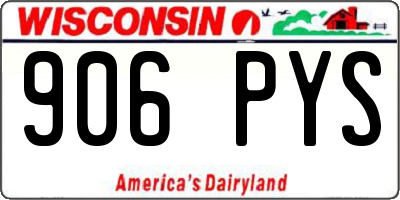 WI license plate 906PYS