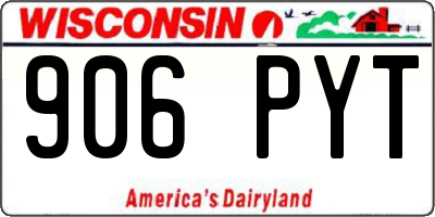 WI license plate 906PYT