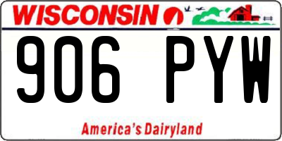 WI license plate 906PYW