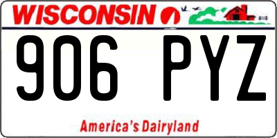 WI license plate 906PYZ
