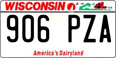 WI license plate 906PZA