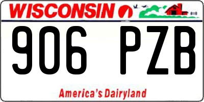 WI license plate 906PZB