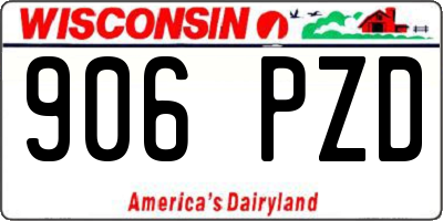 WI license plate 906PZD