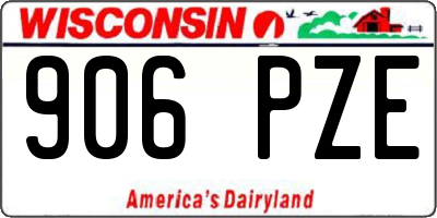 WI license plate 906PZE
